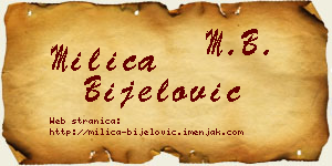 Milica Bijelović vizit kartica